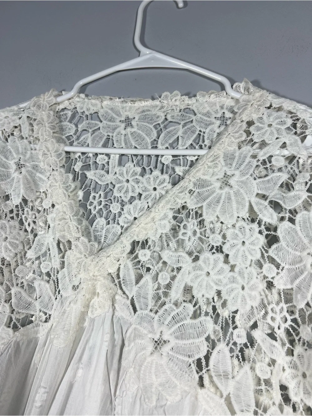 Free People Lina Lace Top in White XS